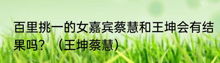 百里挑一的女嘉宾蔡慧和王坤会有结果吗？（王坤蔡慧）
