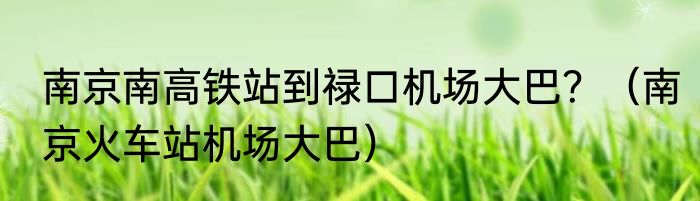 南京南高铁站到禄口机场大巴？（南京火车站机场大巴）