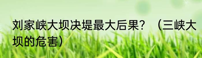 刘家峡大坝决堤最大后果？（三峡大坝的危害）