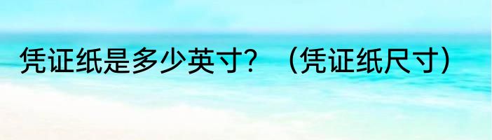 凭证纸是多少英寸？（凭证纸尺寸）