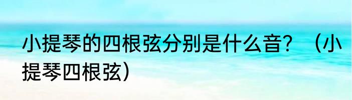 小提琴的四根弦分别是什么音？（小提琴四根弦）