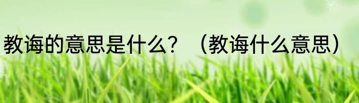 教诲的意思是什么？（教诲什么意思）