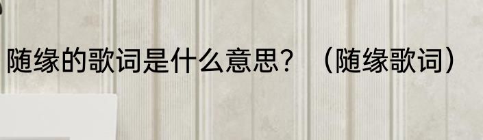 随缘的歌词是什么意思？（随缘歌词）
