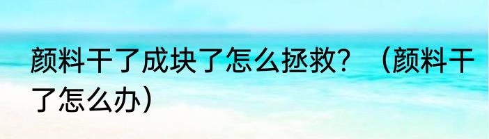 颜料干了成块了怎么拯救？（颜料干了怎么办）