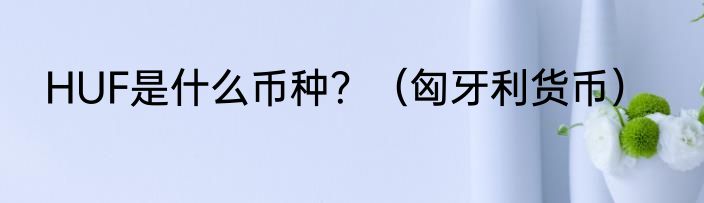 HUF是什么币种？（匈牙利货币）