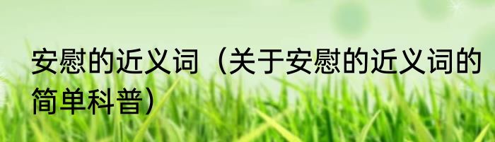 安慰的近义词（关于安慰的近义词的简单科普）