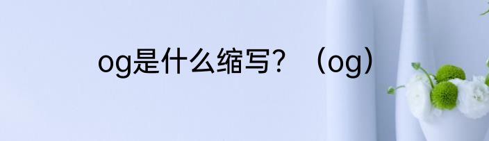 og是什么缩写？（og）