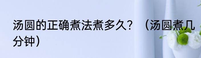 汤圆的正确煮法煮多久？（汤圆煮几分钟）