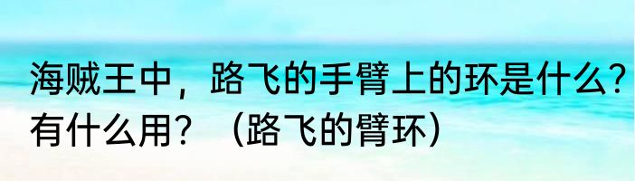 海贼王中，路飞的手臂上的环是什么？有什么用？（路飞的臂环）
