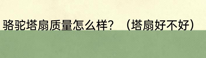 骆驼塔扇质量怎么样？（塔扇好不好）