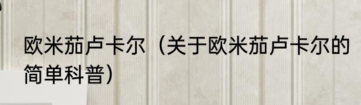 欧米茄卢卡尔（关于欧米茄卢卡尔的简单科普）