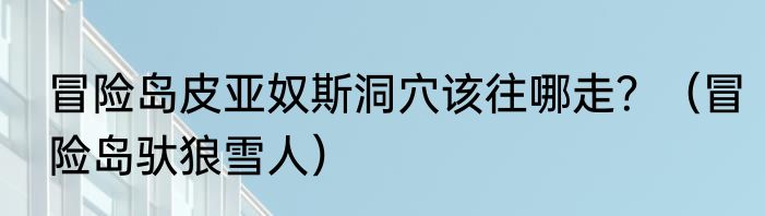 冒险岛皮亚奴斯洞穴该往哪走？（冒险岛驮狼雪人）