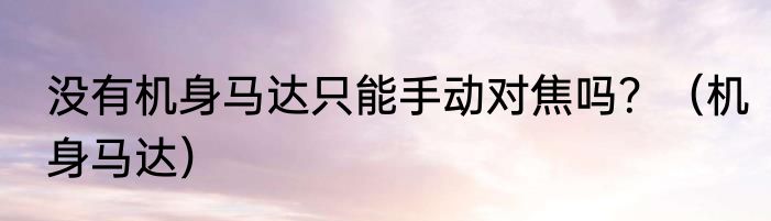 没有机身马达只能手动对焦吗？（机身马达）