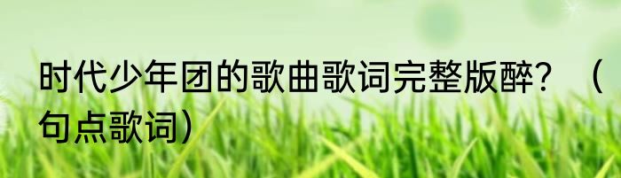 时代少年团的歌曲歌词完整版醉？（句点歌词）