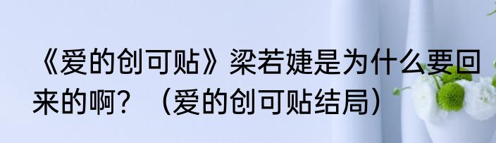 《爱的创可贴》梁若婕是为什么要回来的啊？（爱的创可贴结局）