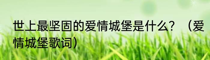 世上最坚固的爱情城堡是什么？（爱情城堡歌词）