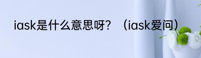 iask是什么意思呀？（iask爱问）