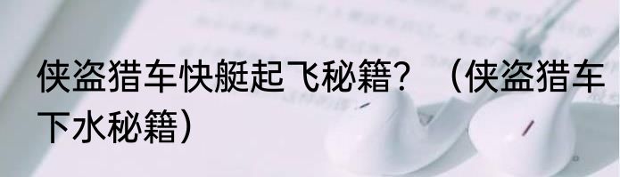 侠盗猎车快艇起飞秘籍？（侠盗猎车下水秘籍）