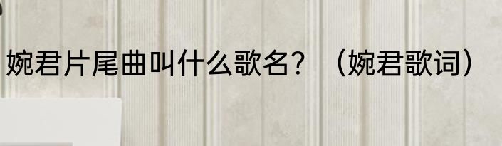 婉君片尾曲叫什么歌名？（婉君歌词）