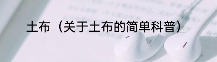土布（关于土布的简单科普）