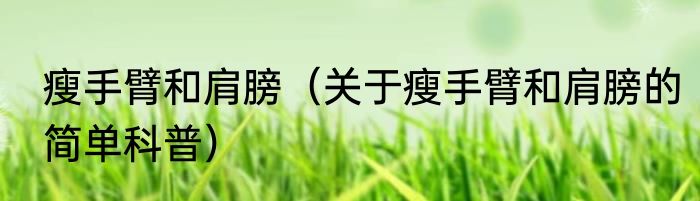 瘦手臂和肩膀（关于瘦手臂和肩膀的简单科普）