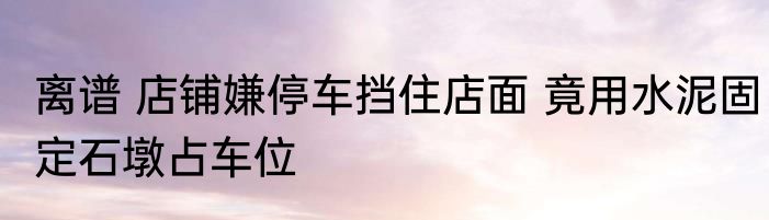 离谱 店铺嫌停车挡住店面 竟用水泥固定石墩占车位