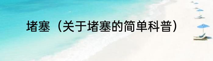 堵塞（关于堵塞的简单科普）