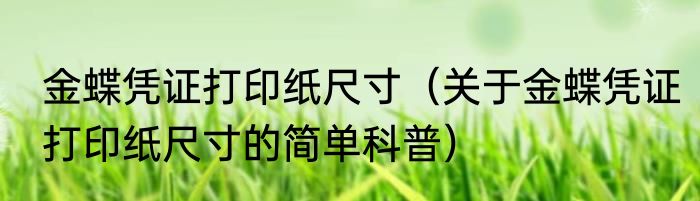 金蝶凭证打印纸尺寸（关于金蝶凭证打印纸尺寸的简单科普）