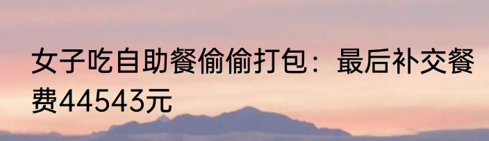女子吃自助餐偷偷打包：最后补交餐费44543元