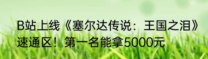 B站上线《塞尔达传说：王国之泪》速通区！第一名能拿5000元