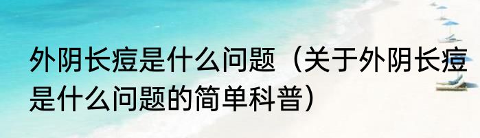 外阴长痘是什么问题（关于外阴长痘是什么问题的简单科普）