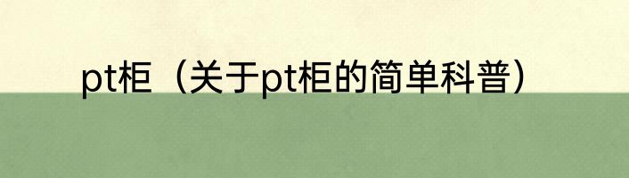 pt柜（关于pt柜的简单科普）