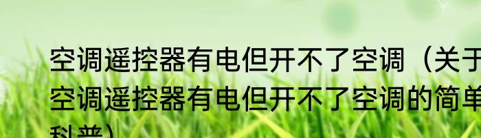 空调遥控器有电但开不了空调（关于空调遥控器有电但开不了空调的简单科普）