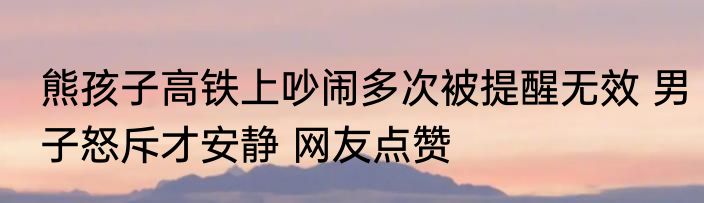 熊孩子高铁上吵闹多次被提醒无效 男子怒斥才安静 网友点赞