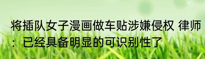 将插队女子漫画做车贴涉嫌侵权 律师：已经具备明显的可识别性了