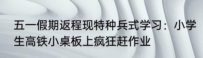 五一假期返程现特种兵式学习：小学生高铁小桌板上疯狂赶作业