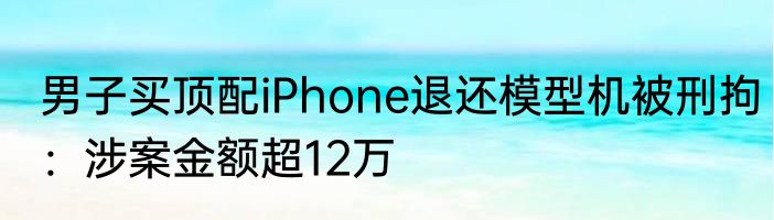 男子买顶配iPhone退还模型机被刑拘：涉案金额超12万