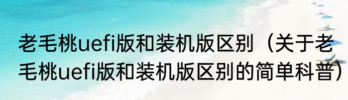 老毛桃uefi版和装机版区别（关于老毛桃uefi版和装机版区别的简单科普）
