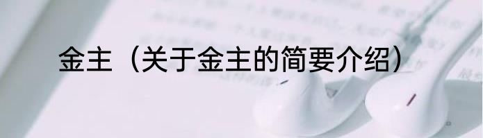 金主（关于金主的简要介绍）