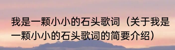 我是一颗小小的石头歌词（关于我是一颗小小的石头歌词的简要介绍）