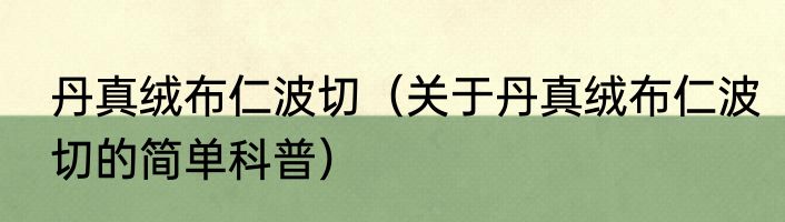 丹真绒布仁波切（关于丹真绒布仁波切的简单科普）