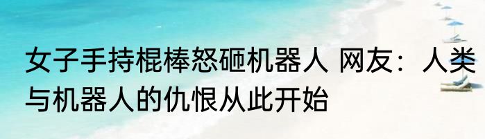 女子手持棍棒怒砸机器人 网友：人类与机器人的仇恨从此开始