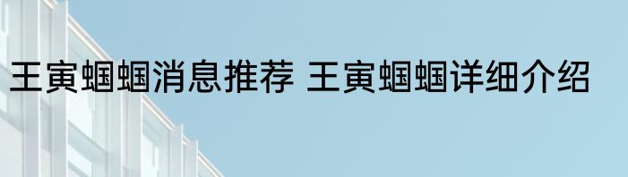 王寅蝈蝈消息推荐 王寅蝈蝈详细介绍