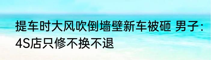 提车时大风吹倒墙壁新车被砸 男子：4S店只修不换不退