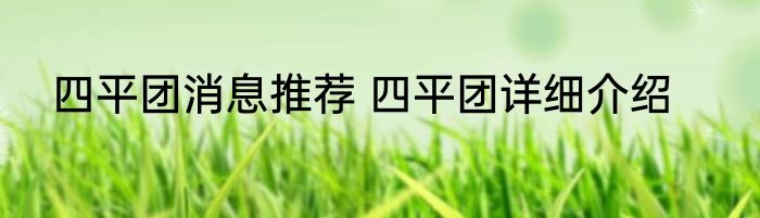 四平团消息推荐 四平团详细介绍