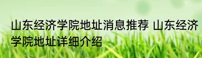 山东经济学院地址消息推荐 山东经济学院地址详细介绍