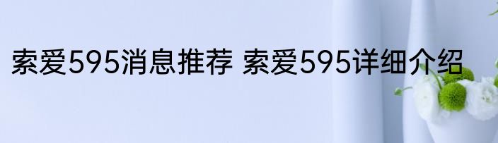 索爱595消息推荐 索爱595详细介绍