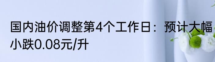 国内油价调整第4个工作日：预计大幅小跌0.08元/升