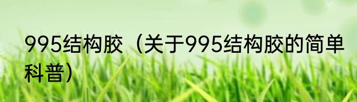 995结构胶（关于995结构胶的简单科普）
