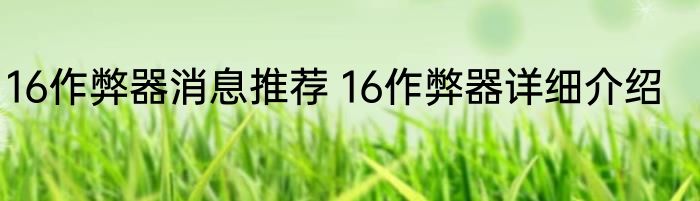 16作弊器消息推荐 16作弊器详细介绍